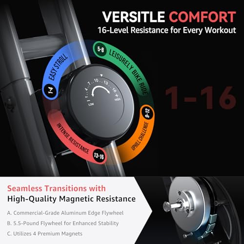 5 IN 1 Foldable Exercise Bike with 16-Level Magnetic Resistance F947