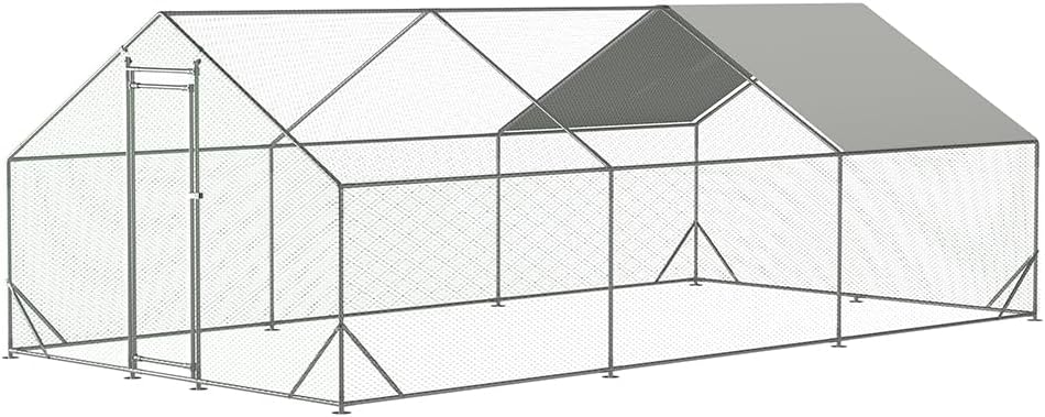 Large Metal Chicken Coop with Waterproof Cover (XL) X121510