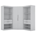 White 4 Drawer Corner Wardrobe Set of 3 L7553