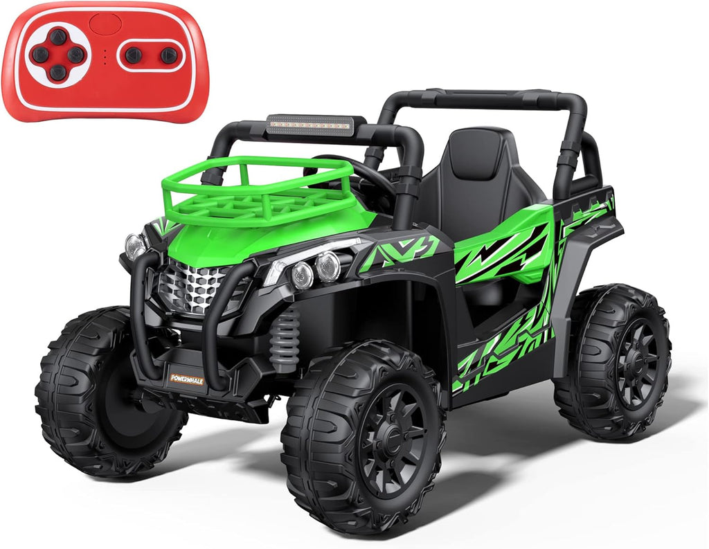 24V UTV Battery Powered Ride On Car with Remote Control 4WD Electric Car, Green, Large P35369