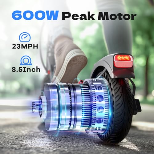 Electric Scooter with 10" Tires, 600W Peak Motor, 22 MPH Speed, 30 Miles Range, Dual Brakes, LCD Display R680222