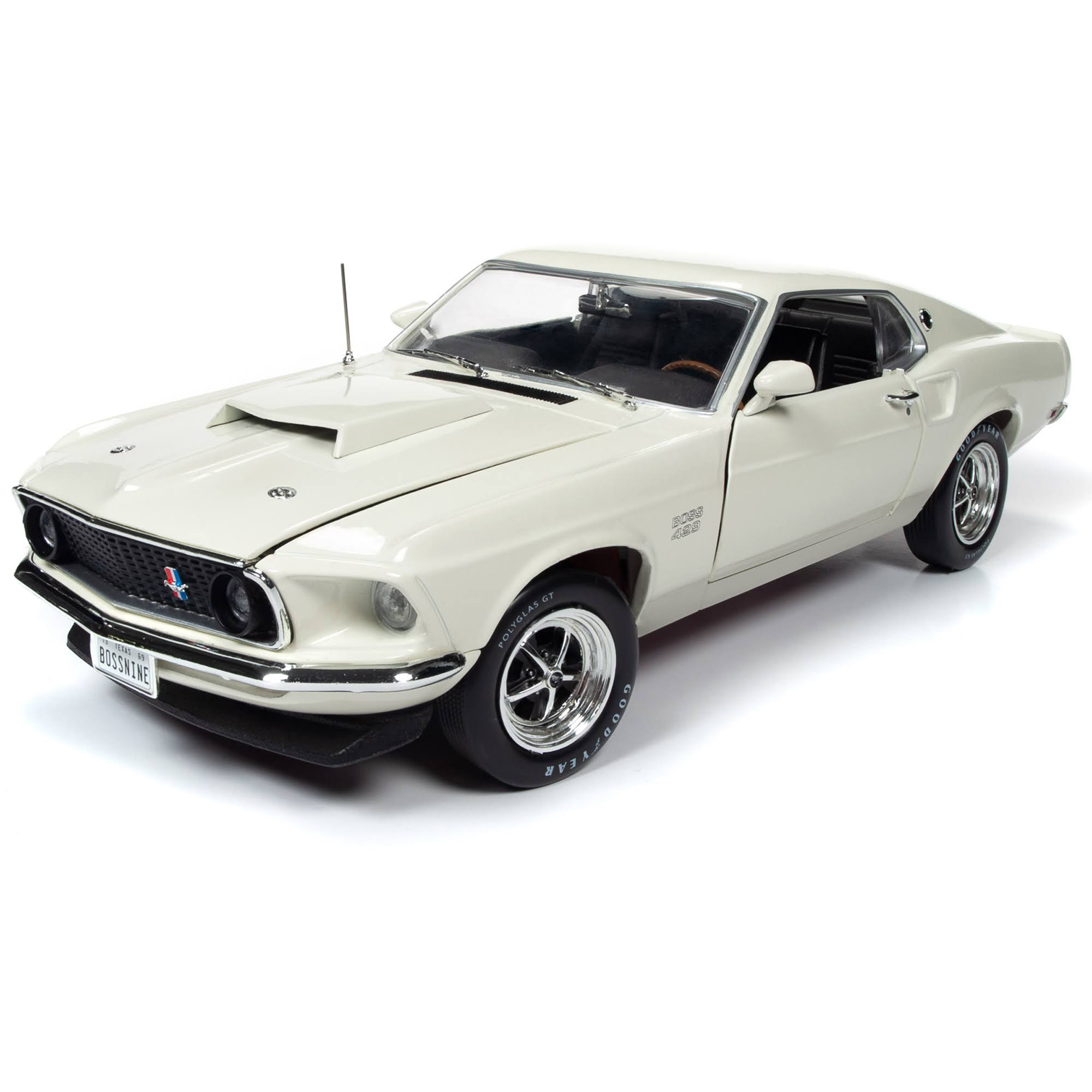 1969 Ford Mustang Fastback Boss 429 Wimbledon White 1/18 Diecast Q95817