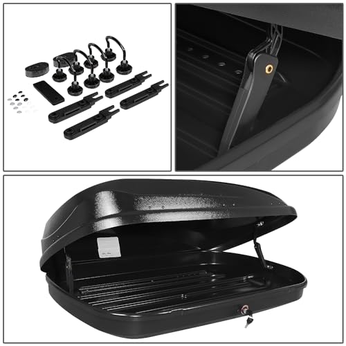 12.7 cu. ft. Black Hard Shell Rooftop Cargo Carrier 55 x 34.5 x 14 Inches 110 LBS N932