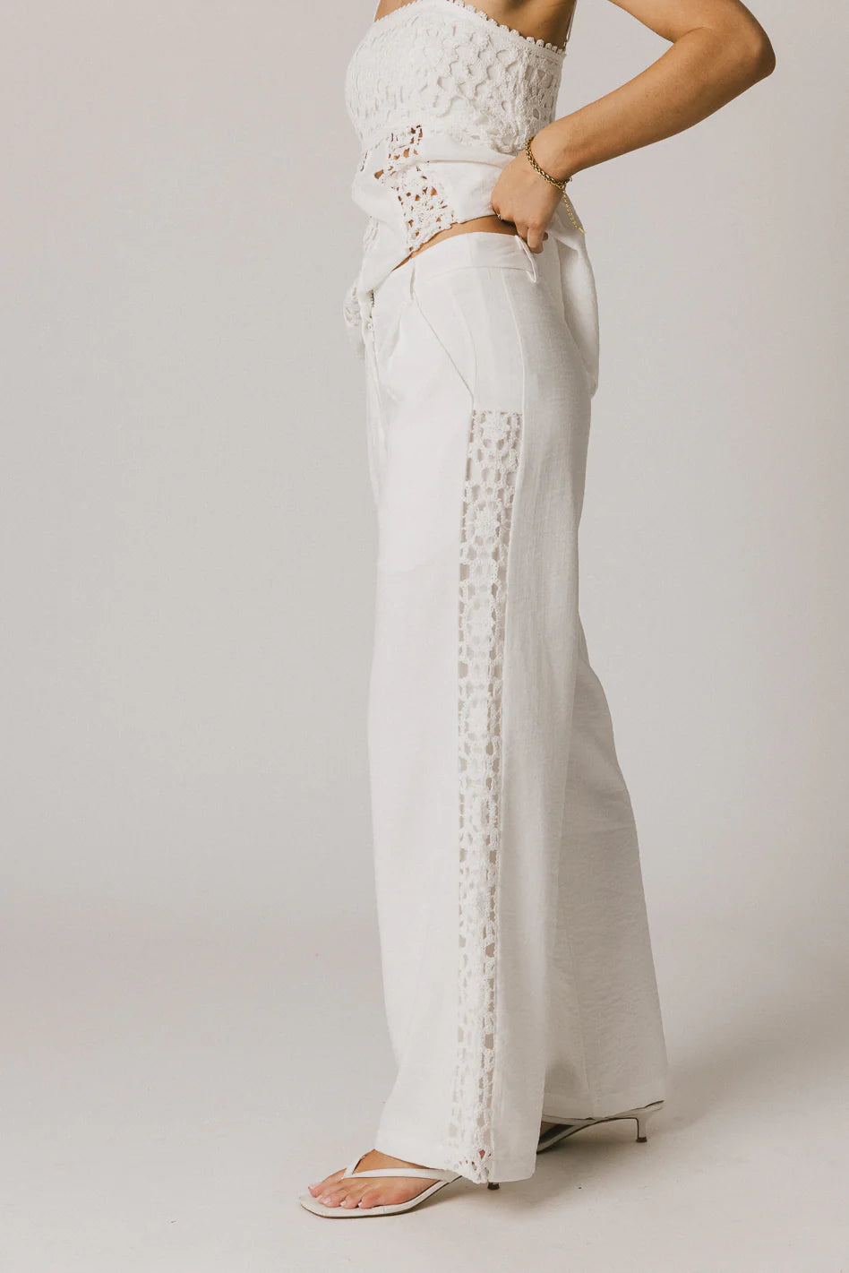 White Crochet Pants R746