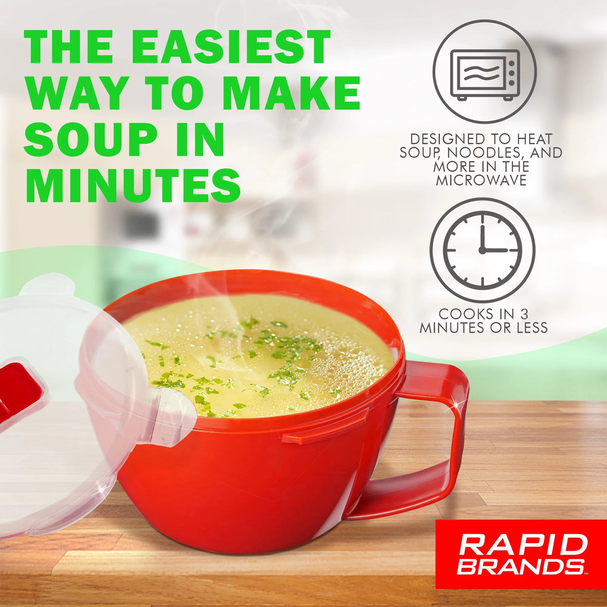Red Microwaveable BPA-Free Soup Bowl I55566