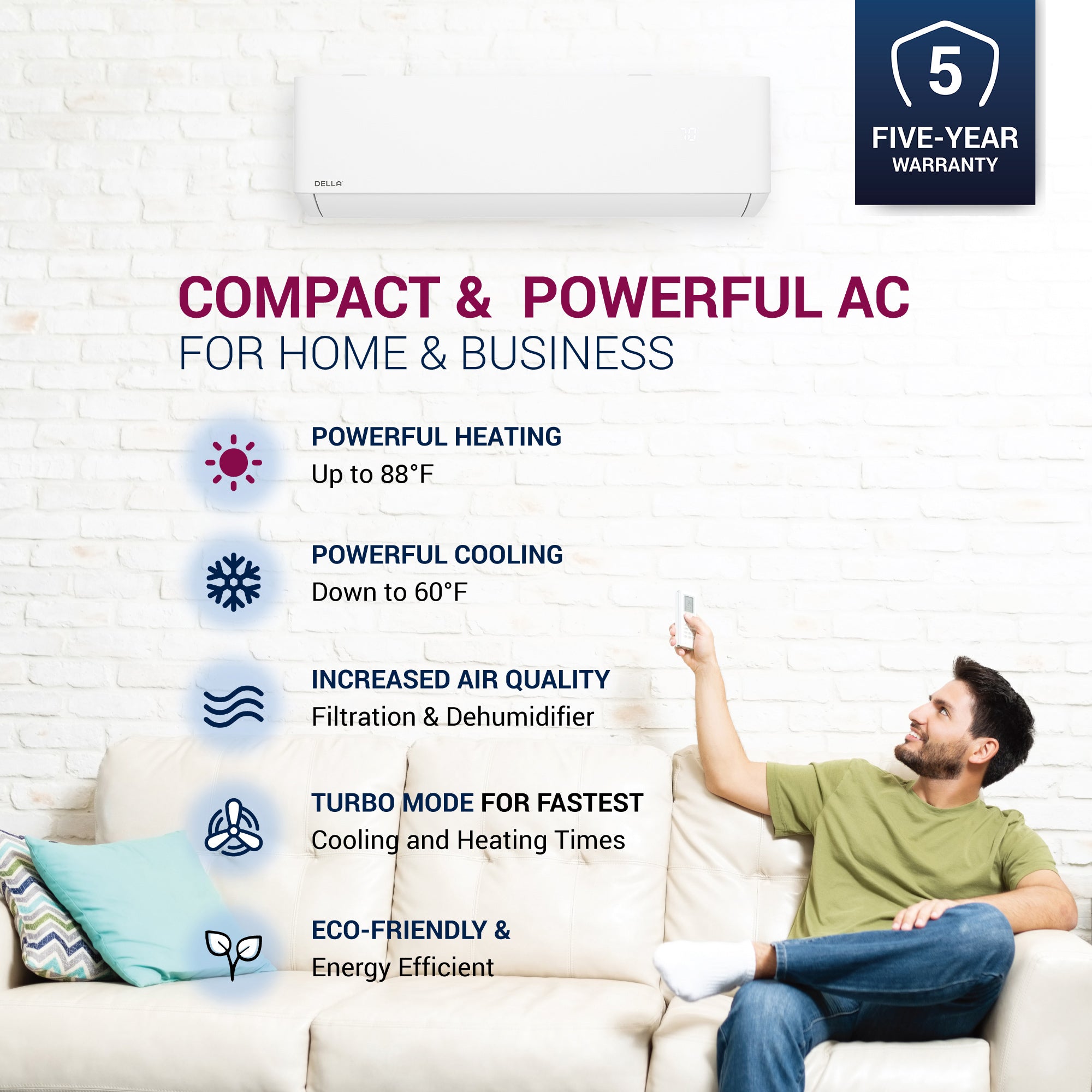 12,000 BTU Mini Split AC with Heat Pump J474898
