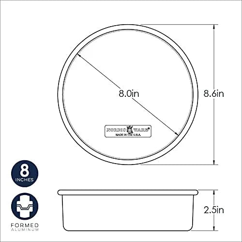 Nonstick 8" Round Aluminum Cake Pan S568033