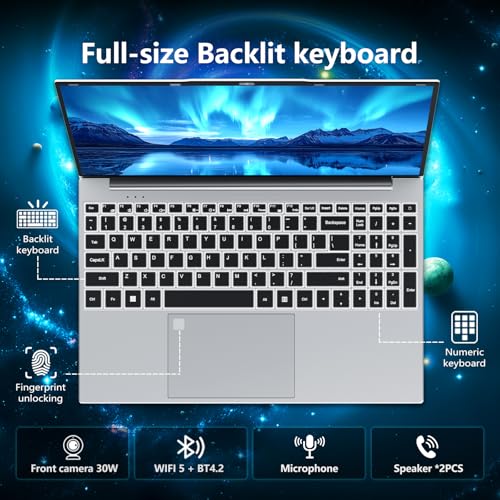 15.6 Inch Gaming Laptop, 16GB RAM 1TB SSD N95 Processor FHD IPS 1920 x 1080 D687483