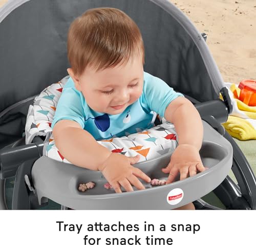 Travel Baby Chair Floor Seat with Snack Tray and Canopy D48377