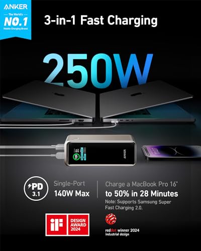 27,650mAh 250W Power Bank with 100W Charging Base, 3-Port Portable Charger X53018