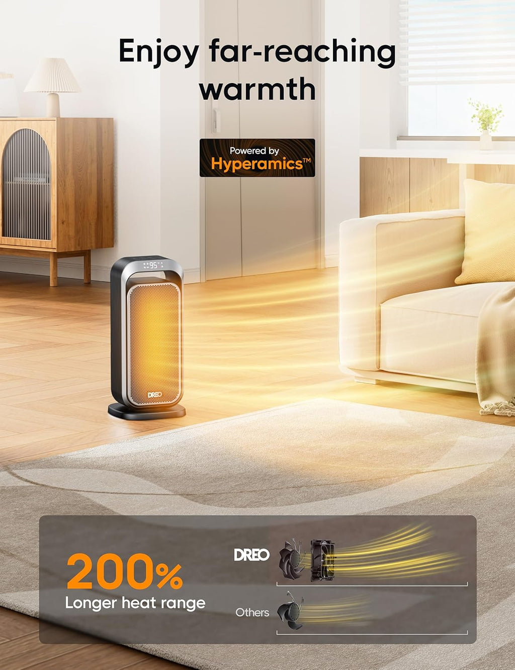 1500W Oil Filled Radiator and 15 Inch Portable Heaters Bundle with Remote Control S888