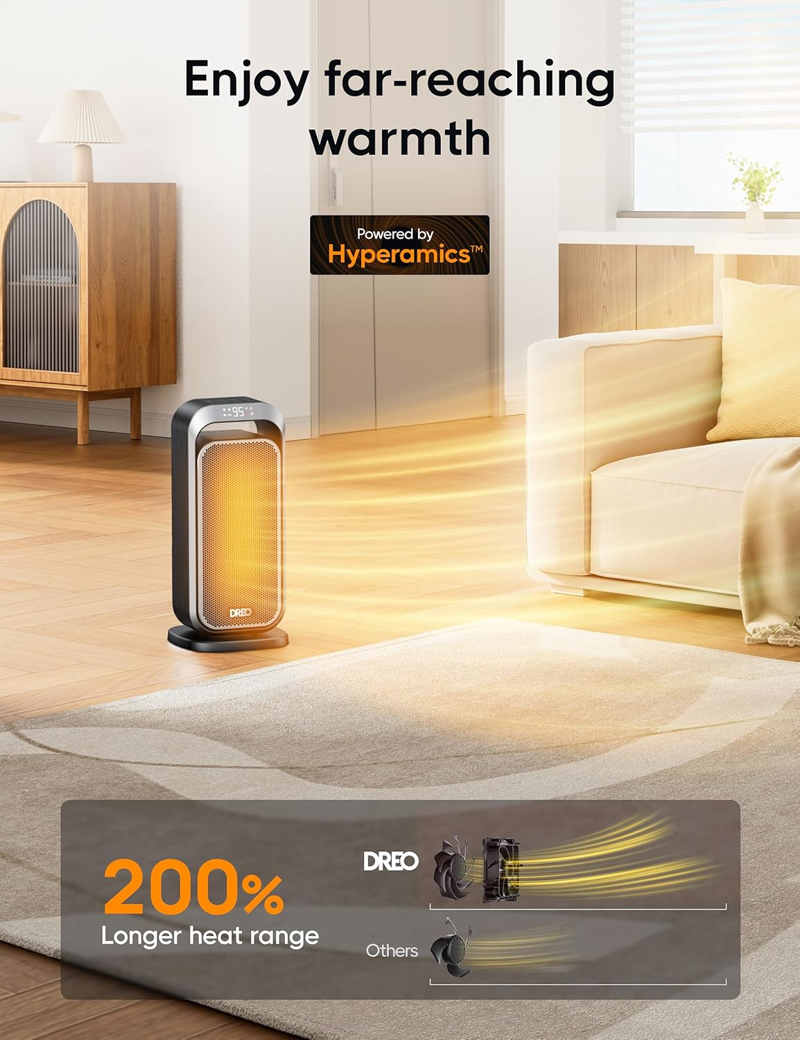 1500W Oil Filled Radiator and 15 Inch Portable Heaters Bundle with Remote Control S888