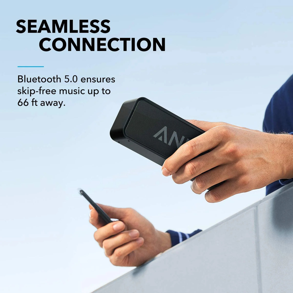 Black Portable Bluetooth Speaker Waterproof 24H Playtime G614107