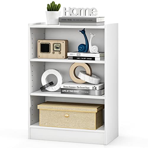 Black 3 Shelf Bookcase with Adjustable Shelves O600336