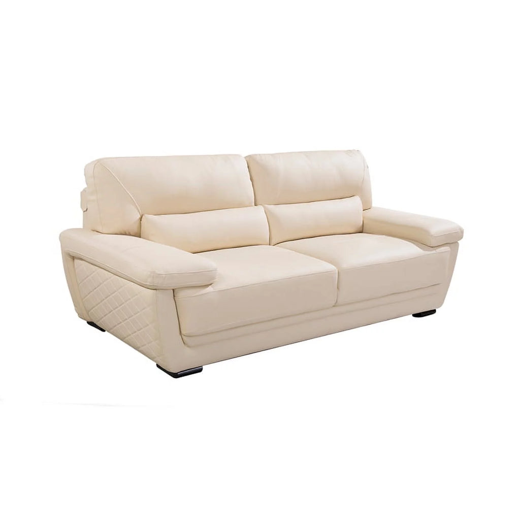 Cream Italian Leather Sofa O199