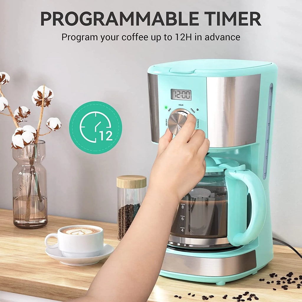 Blue 12-Cup Programmable Drip Coffee Maker X675693