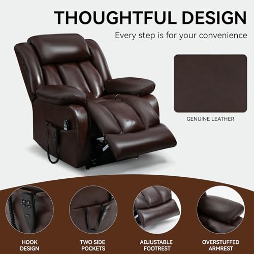 Black Leather Dual Motor Power Lift Recliner Chair G908