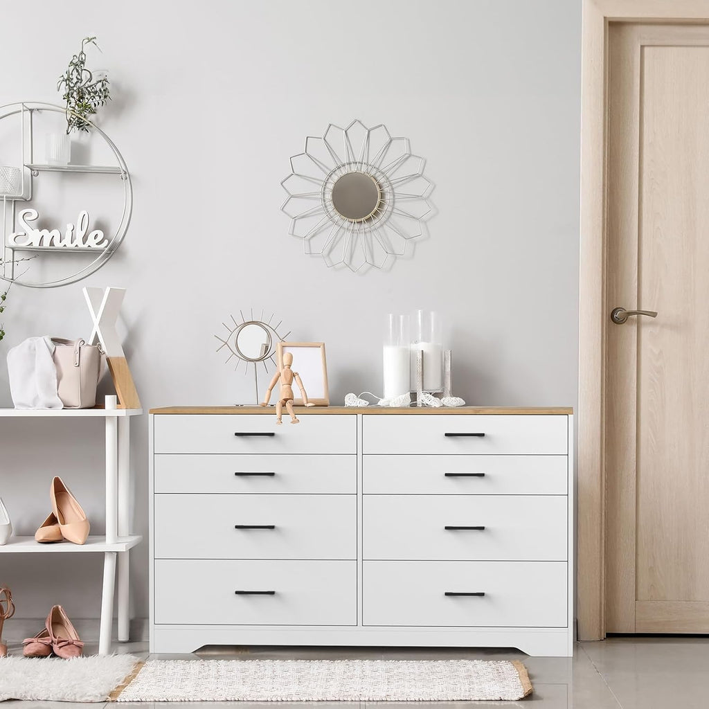 White 8 Drawer Wood Dresser Z91214