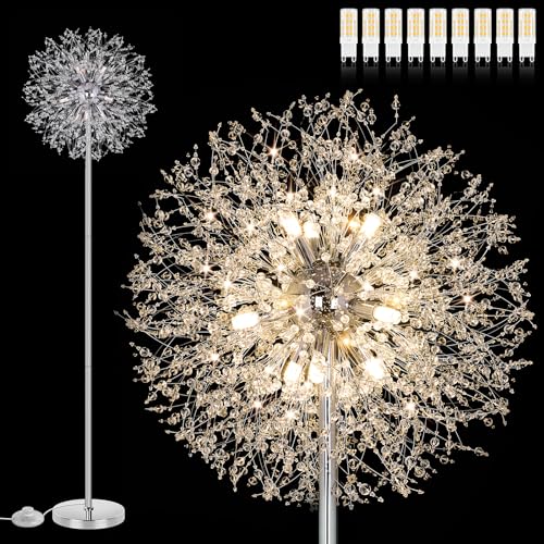 69'' Crystal Floor Lamp with K9 Crystals, Silver Chrome Y562859
