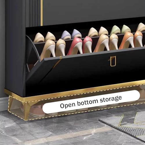 Slim 4 Layer Shoe Storage Cabinet with Flip Down Drawers N46790