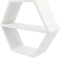 White Hexagon Floating Shelves A1560