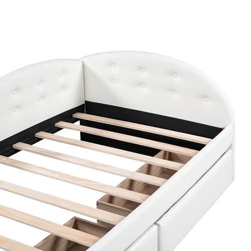 Gray Velvet Twin Size Daybed with Storage Drawers T781