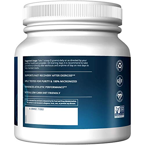 Creatine Monohydrate 500 Micronized Performance Powder 100 Servings K2771