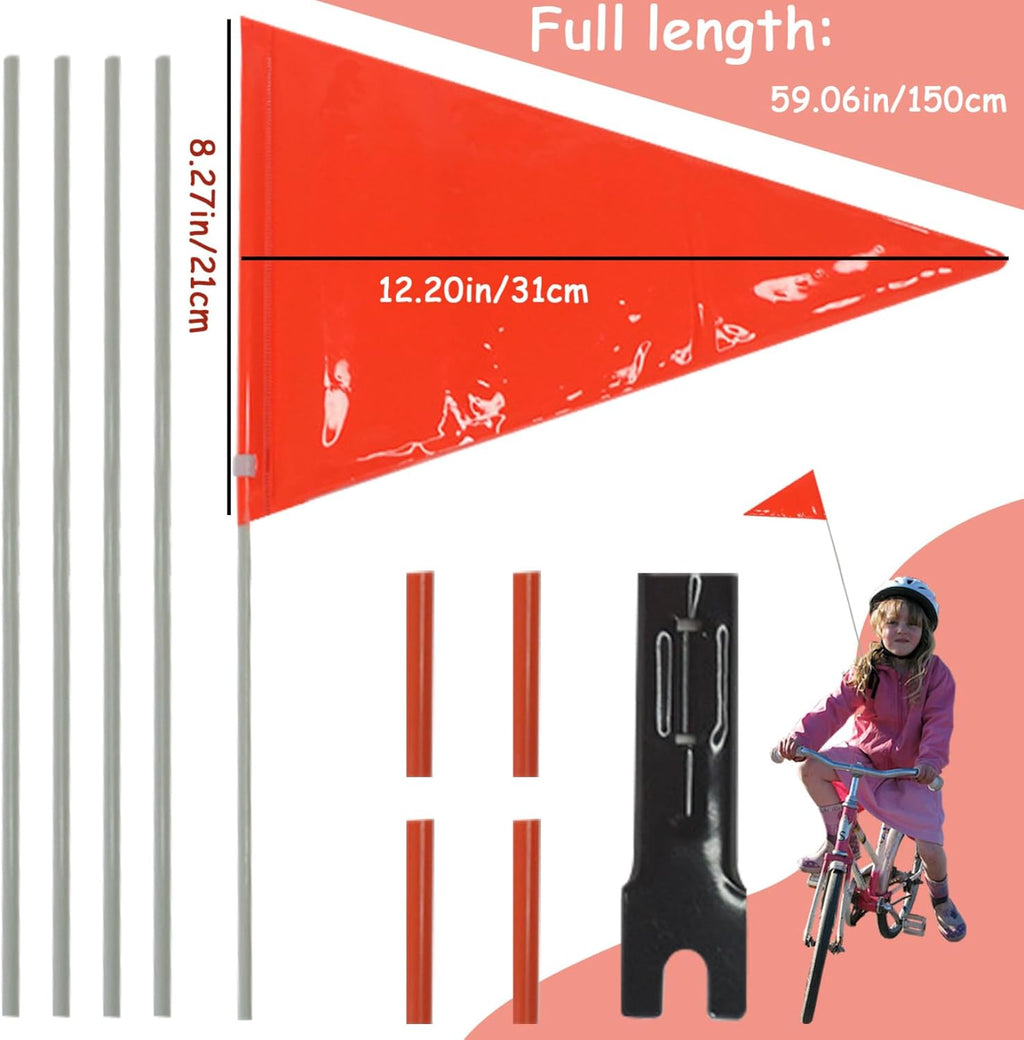Reflective Adjustable Height Bicycle Safety Flag with Mounting Bracket K688020