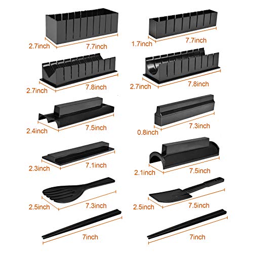 12pcs Sushi Maker Plastic Moulds Set E492