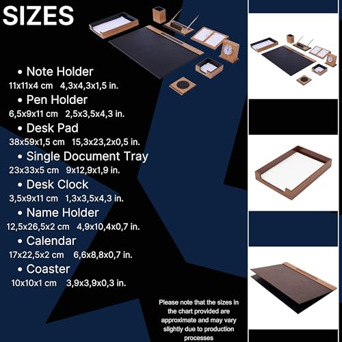10 Pcs Black Wooden Desk Organizer Set V54234