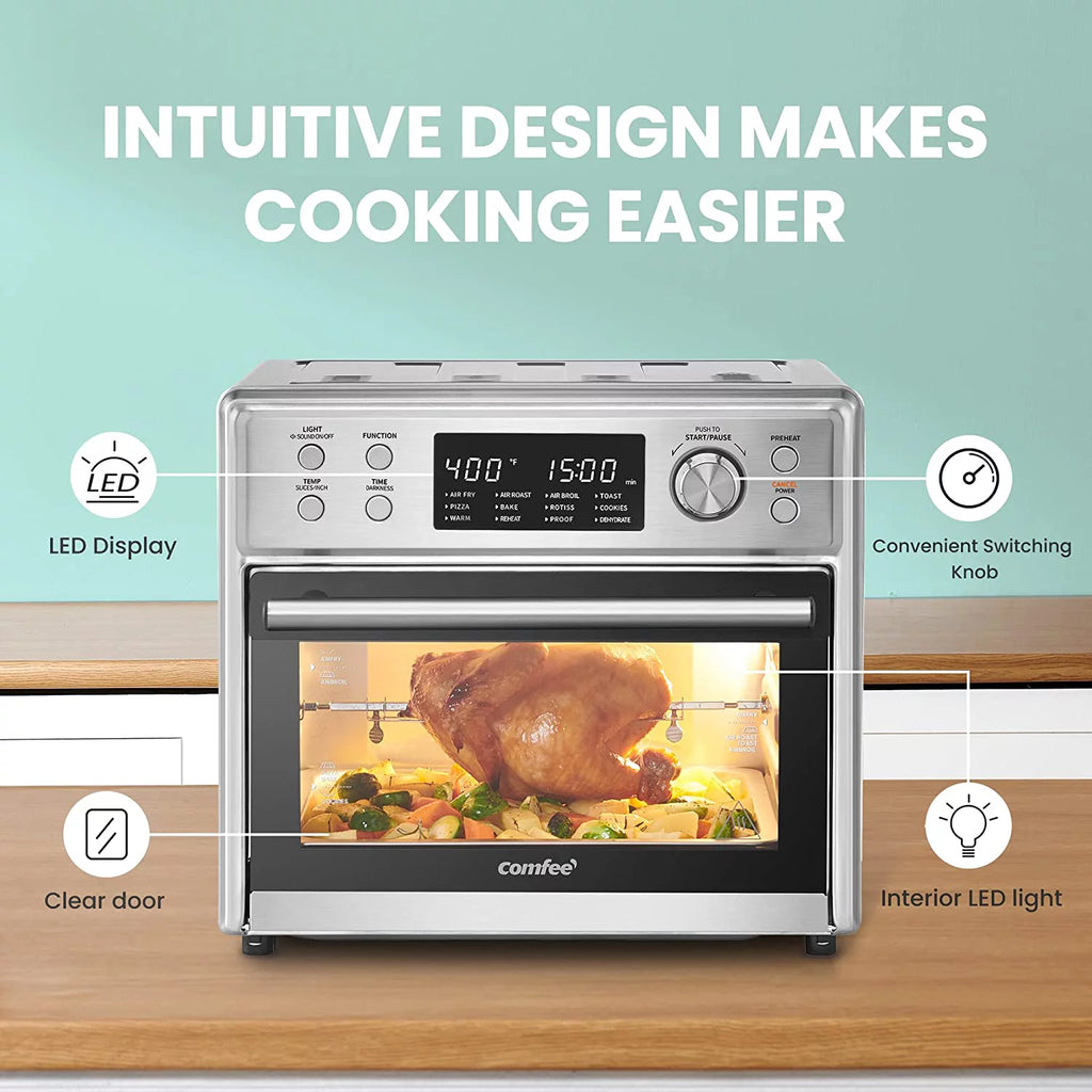 12-in-1 Air Fryer Toaster Oven Combo, 26.4 QT, Stainless Steel K6679