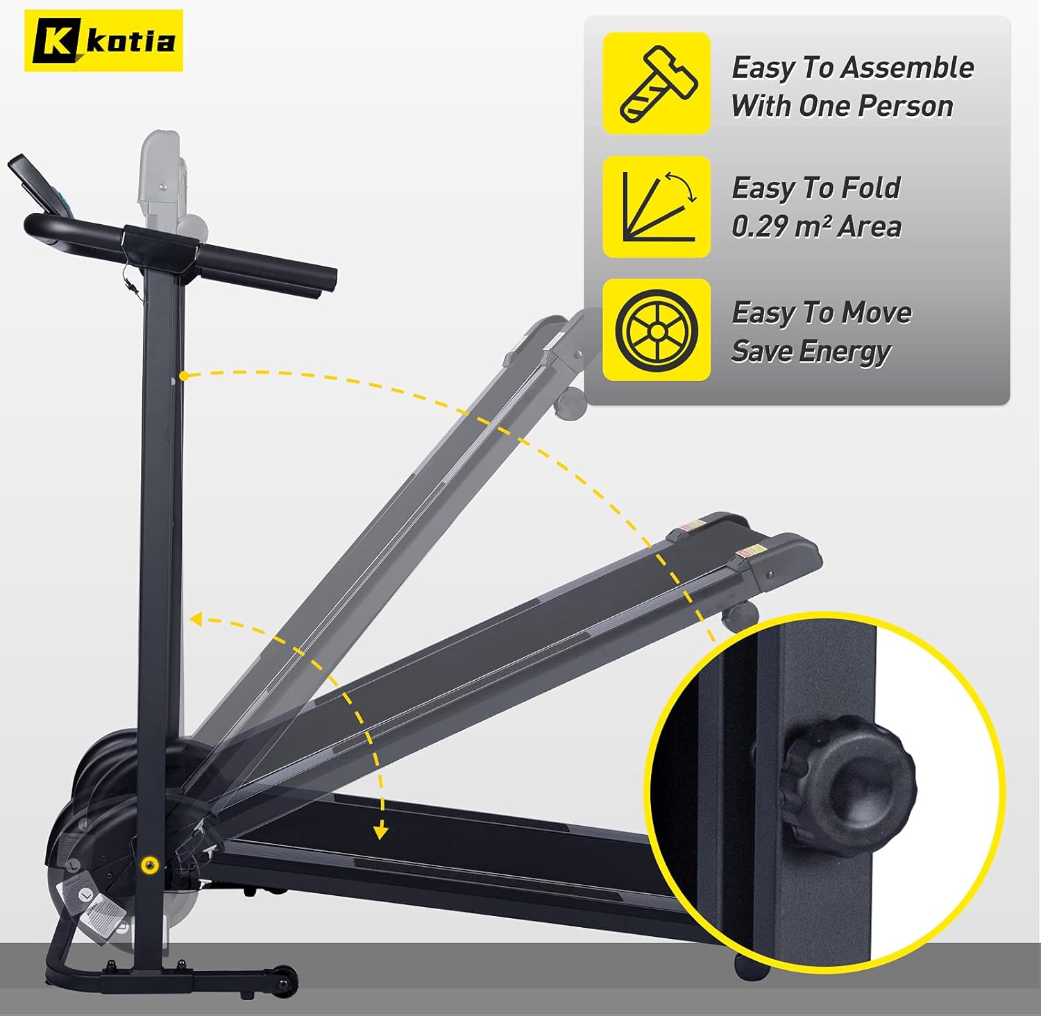 Manual Treadmill Non Electric with 10° Incline Small Foldable A91321