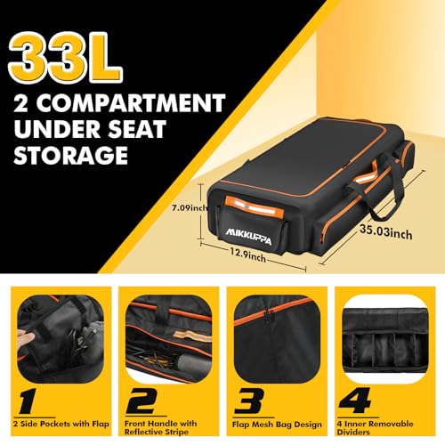 Black Under Seat Storage Bag with 4 Detachable Inner Dividers J2303